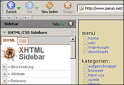 Die neue XHTML- und CSS-Sidebar von SelfHTML