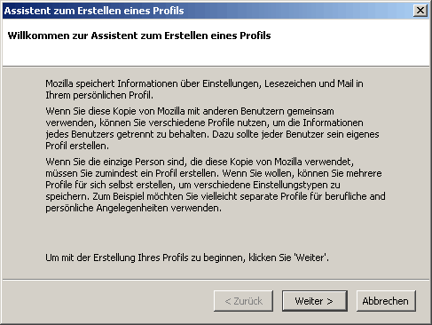 Mozilla-Installation: Schritt 12