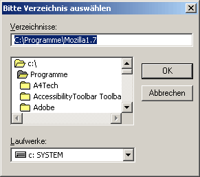 Mozilla-Installation: Schritt 4