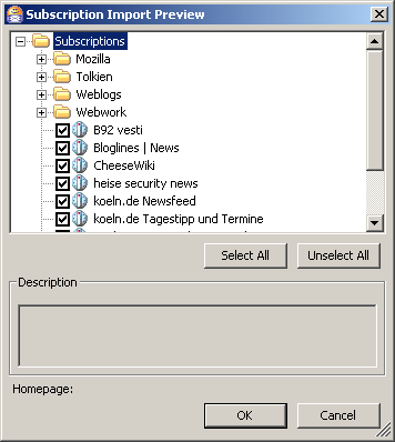 Import von Newsfeeds 2