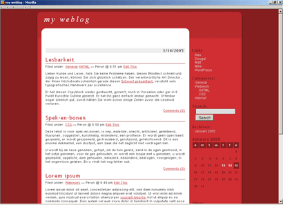 Rotes template für WP 1.2x