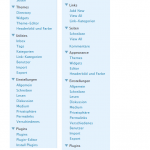 Menü in WP 2.7 ursprünglich (links) und überarbeitet (rechts)