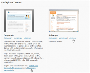 Themes verwalten