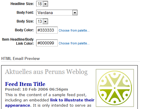 Individuelle Gestaltung des Feedburner-Newsletters Individuelle Gestaltung des Feedburner-Newsletters