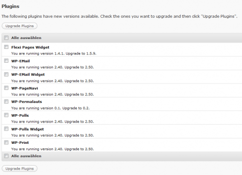 Mehrer Plugins gleichzeitig updaten Mehrer Plugins gleichzeitig updaten