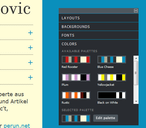 Flavors.me-Seite gestalten