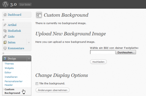 Hintergrund des Themes 2010 anpassen Hintergrund des Themes 2010 anpassen