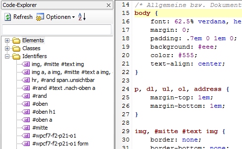 Code-Explorer von WeBuilder Code-Explorer von WeBuilder