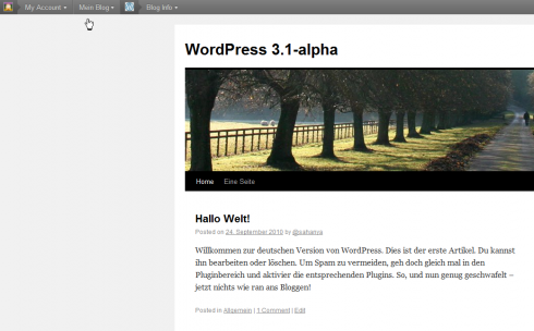 WordPress Admin-Bar WordPress Admin-Bar