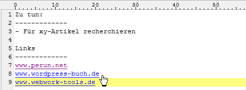 Selbstmanagement mit einer Textdatei in PSPad