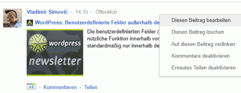 Google+: Beiträge im Nachhinein bearbeiten Google+: Beiträge im Nachhinein bearbeiten
