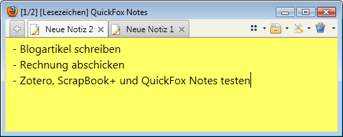 Notizzettel für Firefox