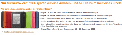 Amazon Kindle: 20% Nachlass auf Lederhüllen