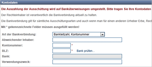 VG Wort stellt auf Banüberweisung um