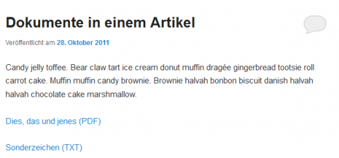 Dokumente als Link in einem WordPress-Artikel Dokumente als Link in einem WordPress-Artikel