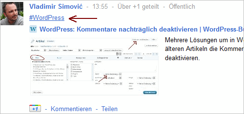 Google+ und die Hashtags
