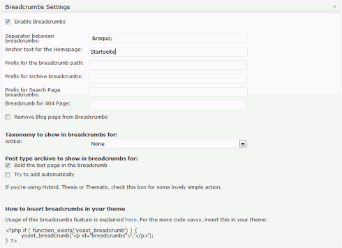 WordPress-SEO: Brotkrümel-Navigation WordPress-SEO: Brotkrümel-Navigation