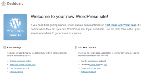 Welcome Panel in WordPress 3.3