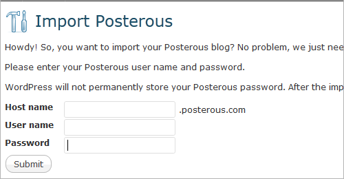 Import von Posterous zu WordPress