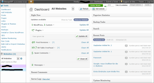 ManageWP testen