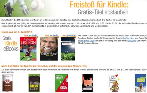 Amazon verschenkt Kindle-Bücher zum Thema Fußball