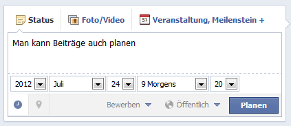 Einen Facebook-Beitrag planen