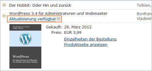 Aktualisierung im "Mein Kindle"-Bereich verfügbar