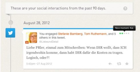 Klout Zeitstrahl