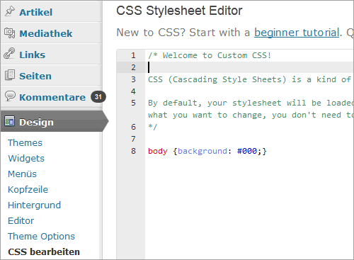 WordPress: der CSS-Editor von Jetpack