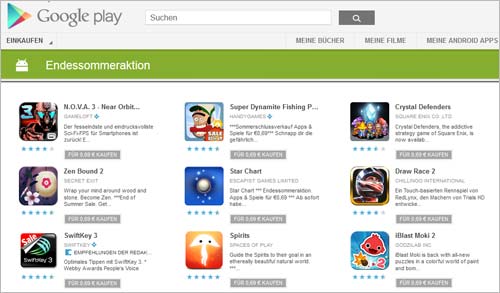 Preisreduzierte Android-Apps auf Google Play