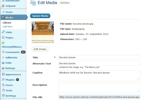 WordPress 3.4: Mediathek WordPress 3.4: Mediathek