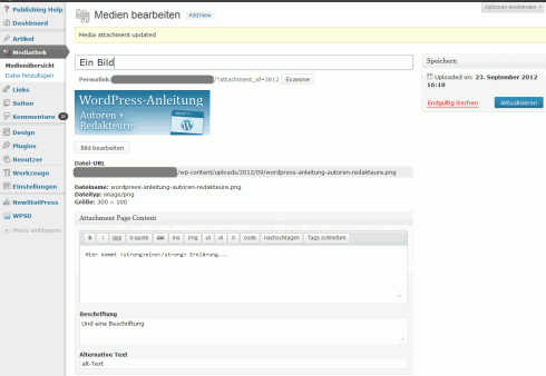 WordPress 3.5: Mediathek WordPress 3.5: Mediathek