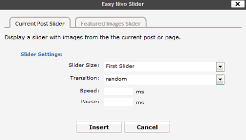 Der Easy Nivo Slider im Visuellen Editor von WordPress