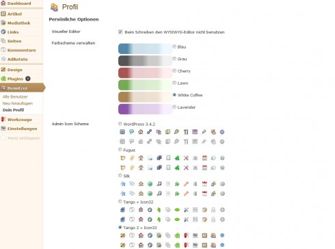 WordPress: BAW Better Admin Color Themes WordPress: BAW Better Admin Color Themes