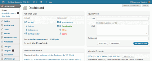 WordPress: Blue Admin Bar WordPress: Blue Admin Bar