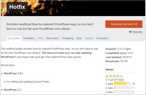 WordPress-Hotfix