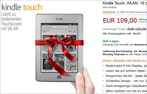 Amazon.de: Preis für Kinlde Touch wurde gesenkt