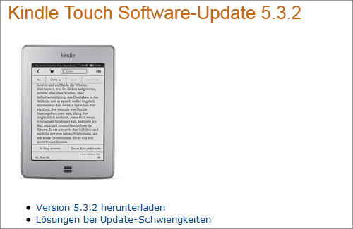 Amazon: Firmware-Update für Kindle Touch