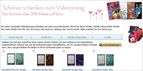 30% Rabatt auf die Skins für Kindle