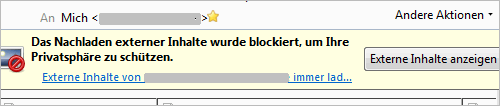 Mozilla Thunderbird: externe Grafiken werden geblockt