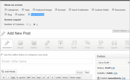 WordPress 3.6: Leiste mit den Formatvorlagen ausblenden lassen