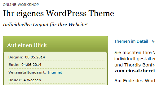 WordPress-Workshop: eigenes Theme erstellen