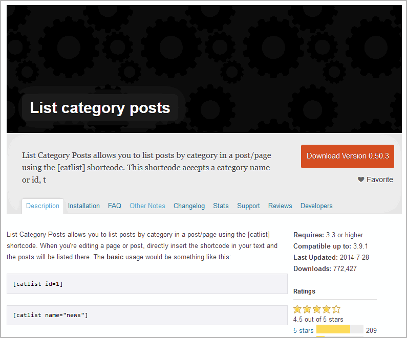 Categories posting