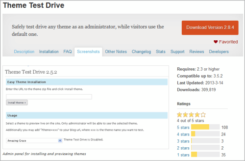WordPress:  schnell zwischen mehreren Themes wechseln