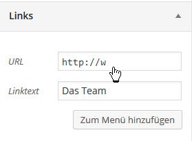 WordPress-Menü: Ein Link ohne gültige URL erstellen