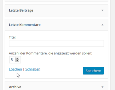 Ein Widget löschen