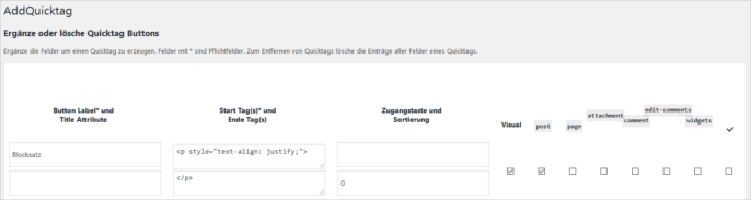 blocksatz-addquicktag
