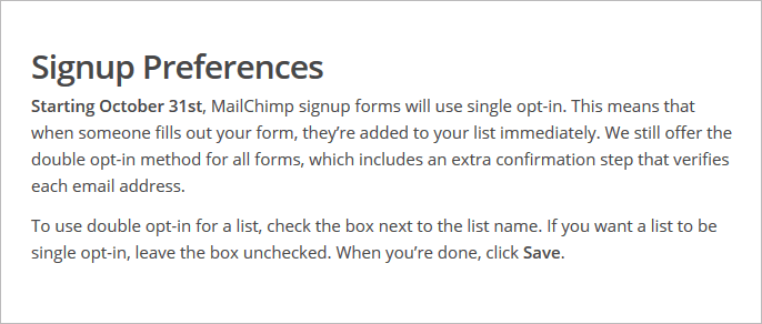 MailChimp: double-opt-in ist nicht mehr die Standardeinstellung