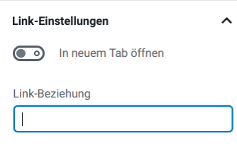 neue Link-Einstellungen für den Gutenberg-Block Button