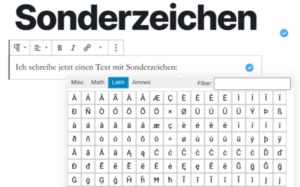 WordPress: Sonderzeichen einfügen – perun.net